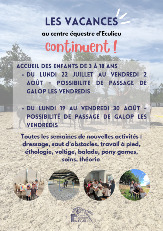 Les vacances continuent, St Étienne, Centre Équestre D’Éculieu